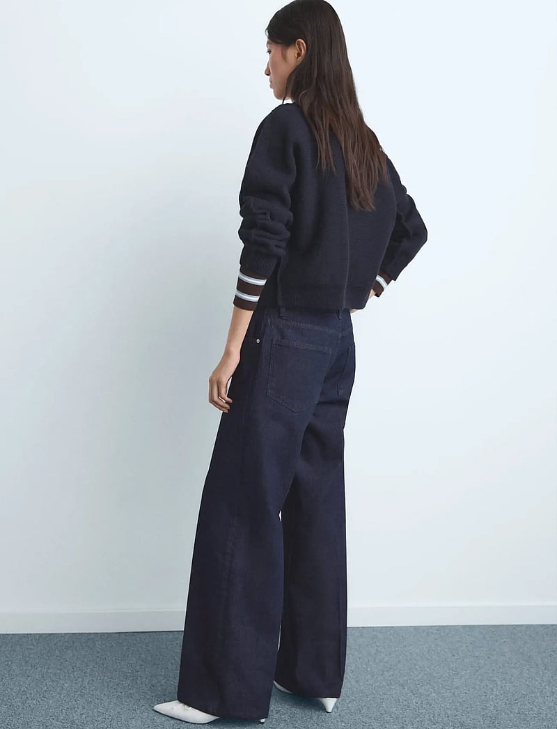 Mango - Low-rise straight-leg jeans with buttons - straight jeans - open blue - 3