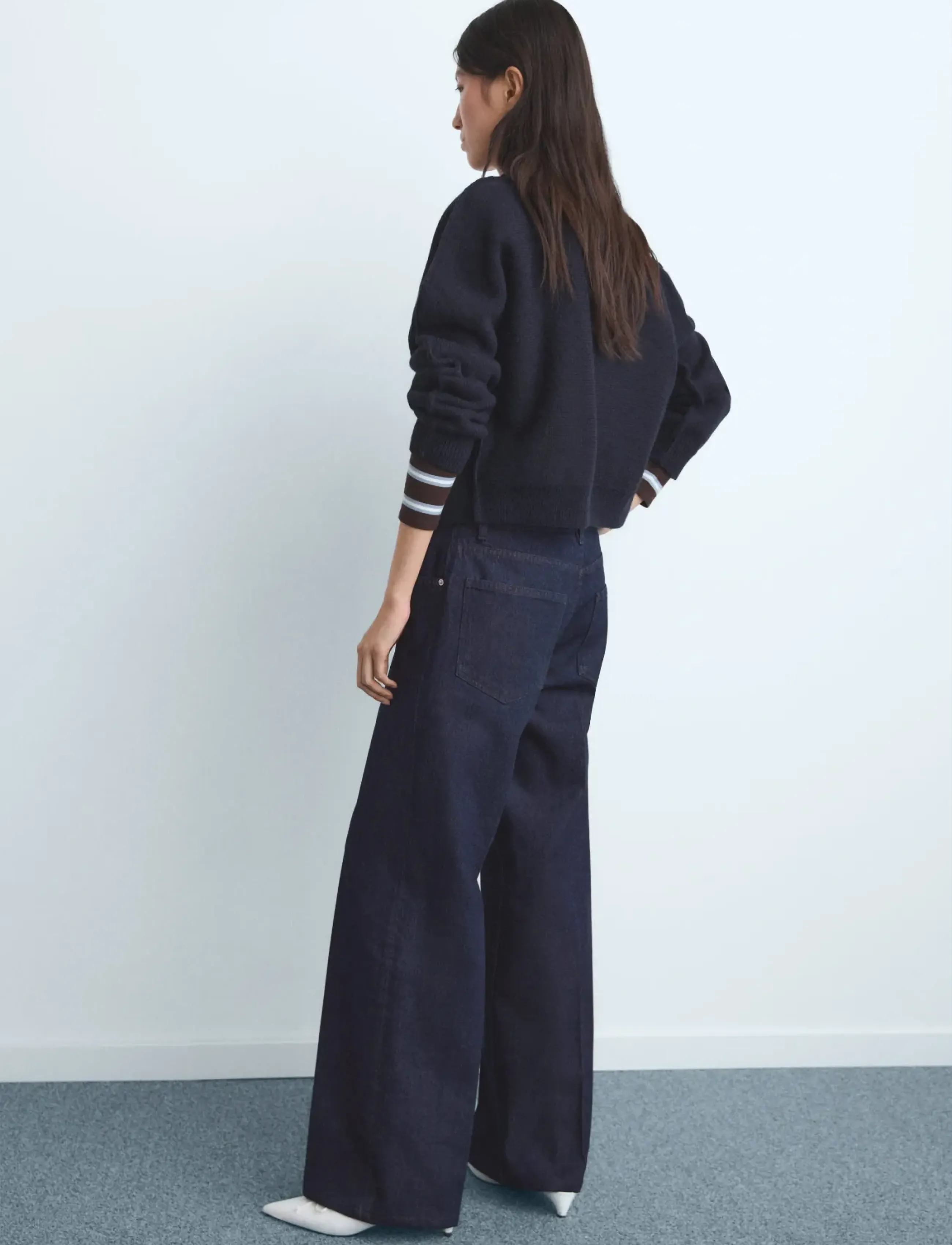 Mango - Low-rise straight-leg jeans with buttons - sirge säärega teksad - open blue - 3
