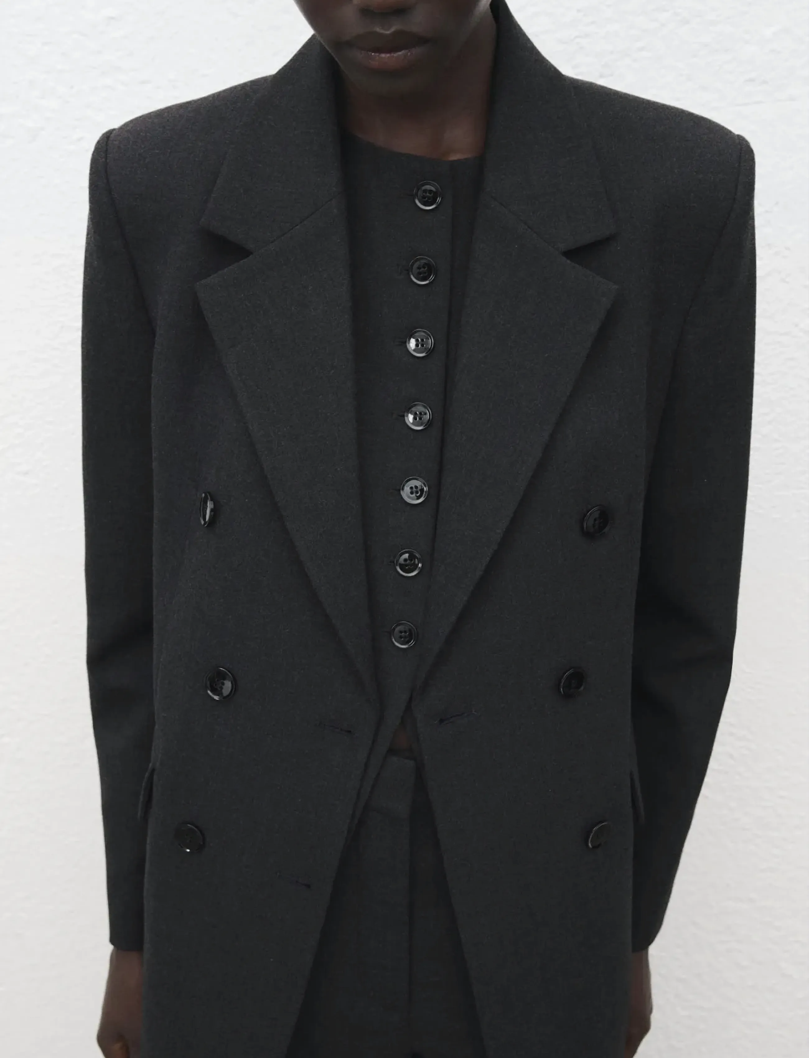 Mango Double-Breasted Suit Jacket, S, Blazer, Grau - Double Breasted Frauen
