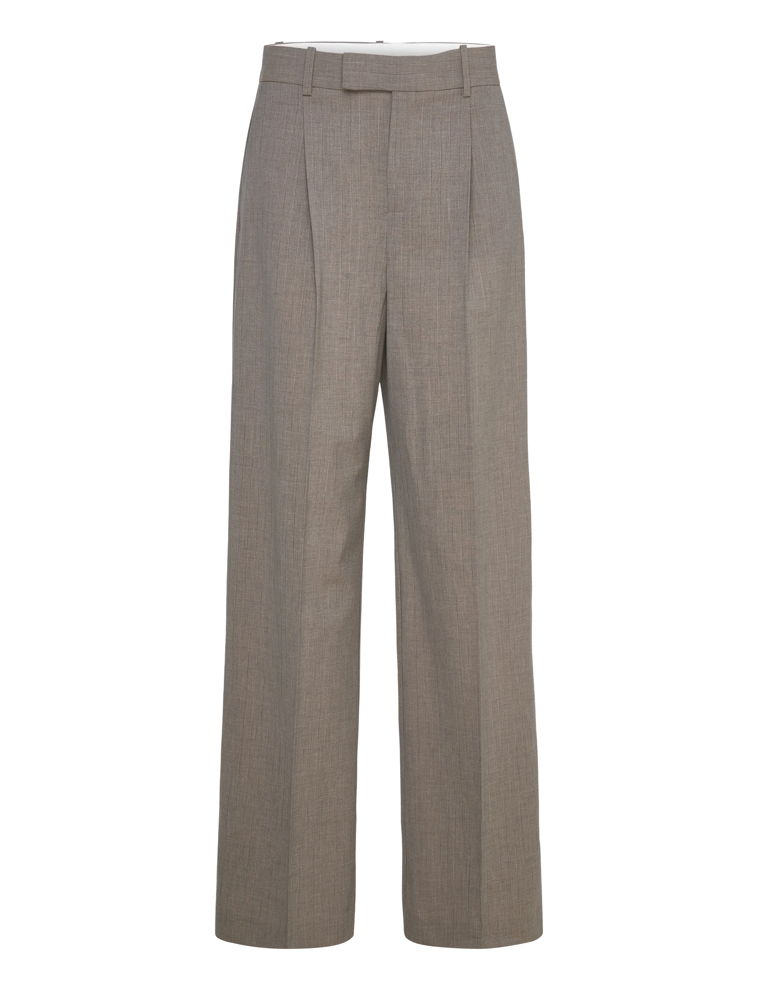 Mango Straight wool-blend suit trousers - Byxor - GREY / beige