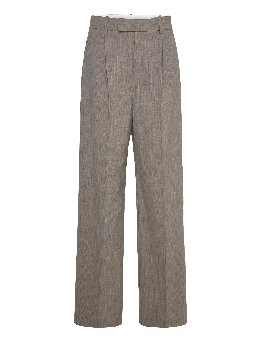 Mango - Straight wool-blend suit trousers - kostymbyxor - grey - 1