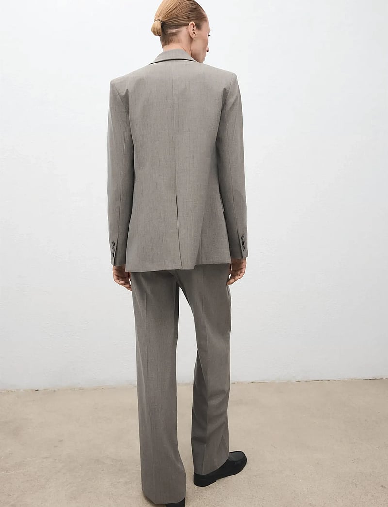 Mango - Straight wool-blend suit trousers - kostymbyxor - grey - 3