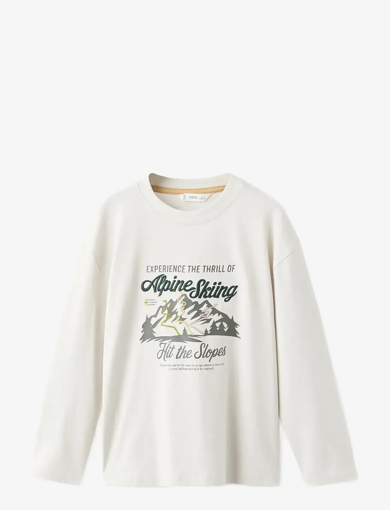 Mango - Embroidered printed T-shirt - langærmede t-shirts - natural white - 1