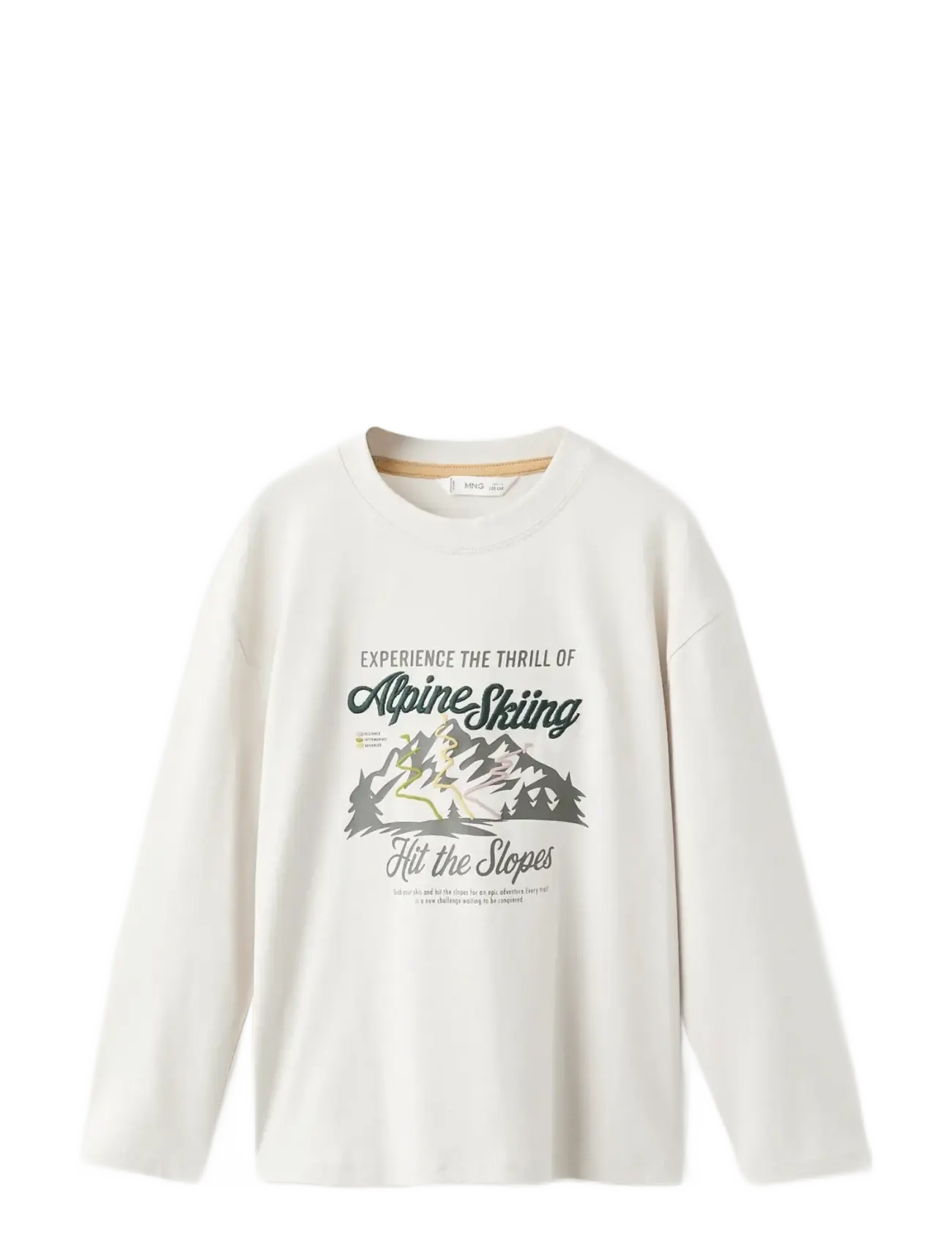 Mango Embroidered printed T-shirt - Overdele - NATURAL WHITE / cream