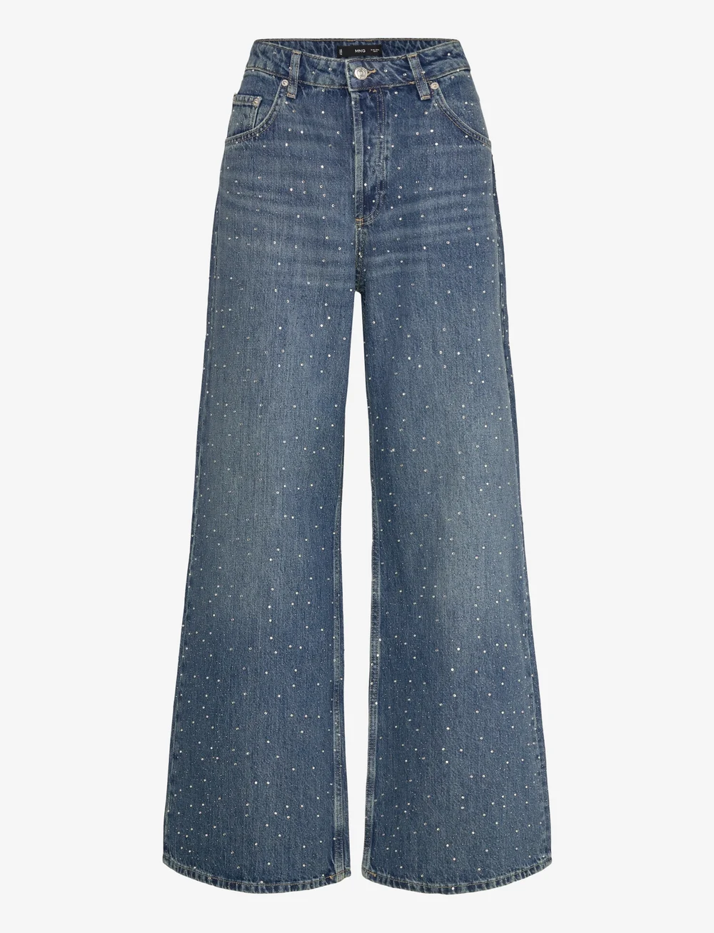 Mango - Wide-leg jeans with rhinestones - vida jeans - open blue - 0
