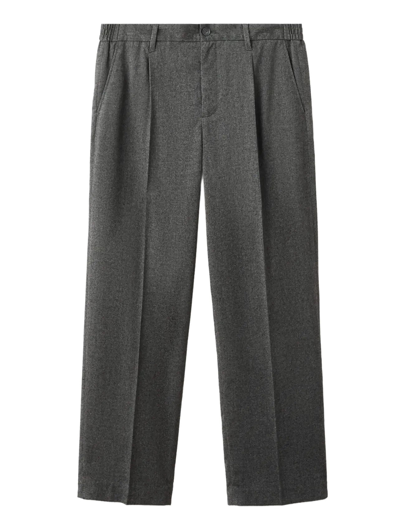 Mango Regular-fit pleated flannel trousers - Kleidung - DARK GREY / grey