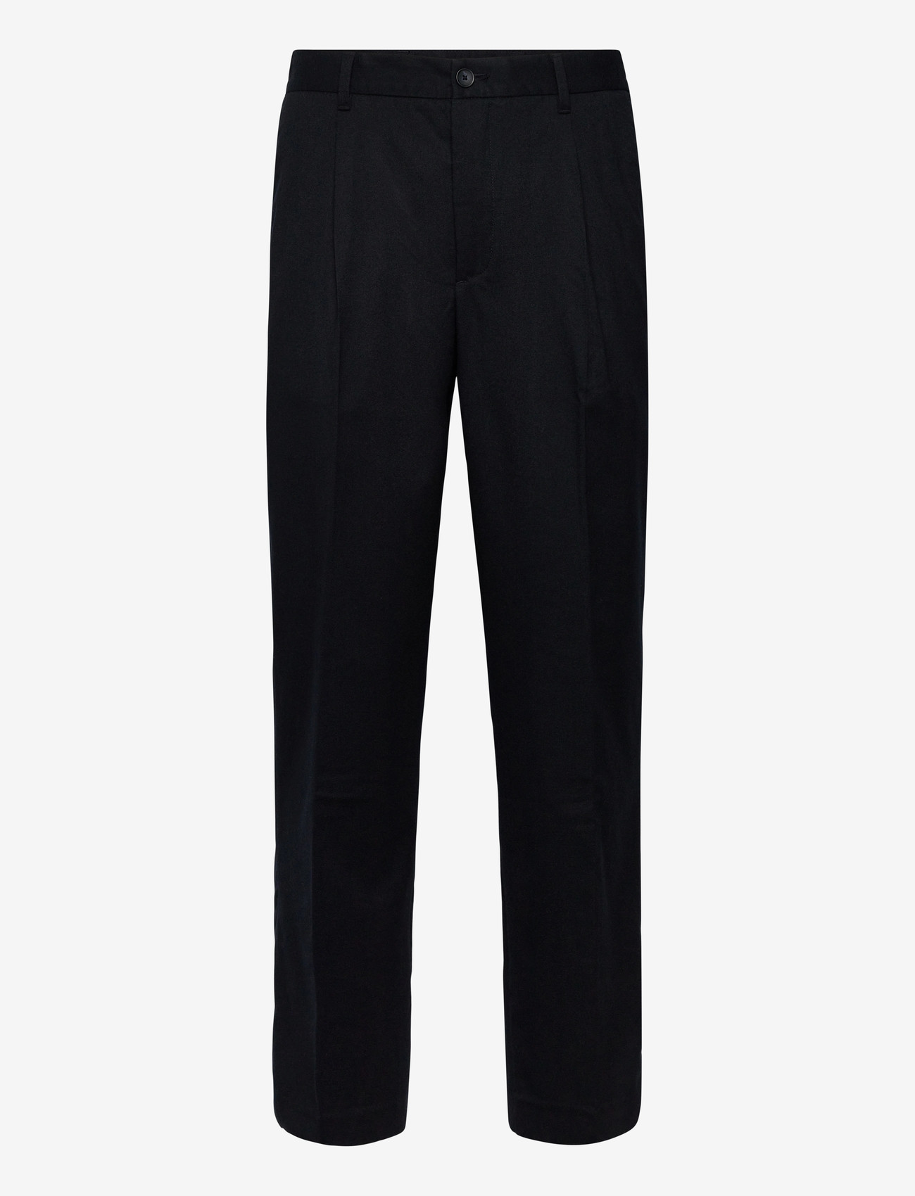 Mango - Regular-fit pleated flannel trousers - casual bukser - navy - 1