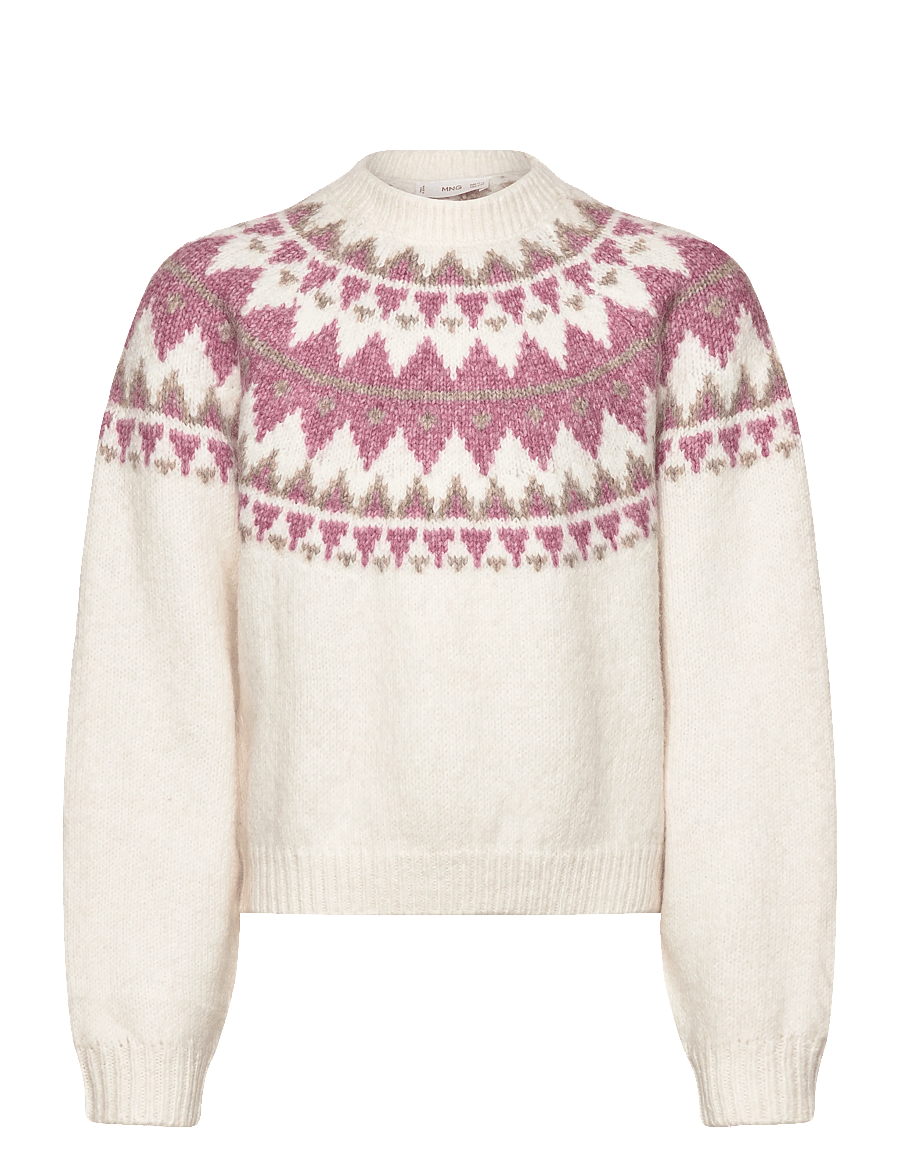 Mango - Jacquard knitted sweater - trøjer - light beige - 0