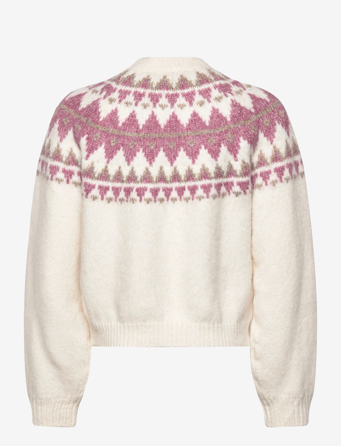 Mango - Jacquard knitted sweater - efterårstøj - light beige - 1