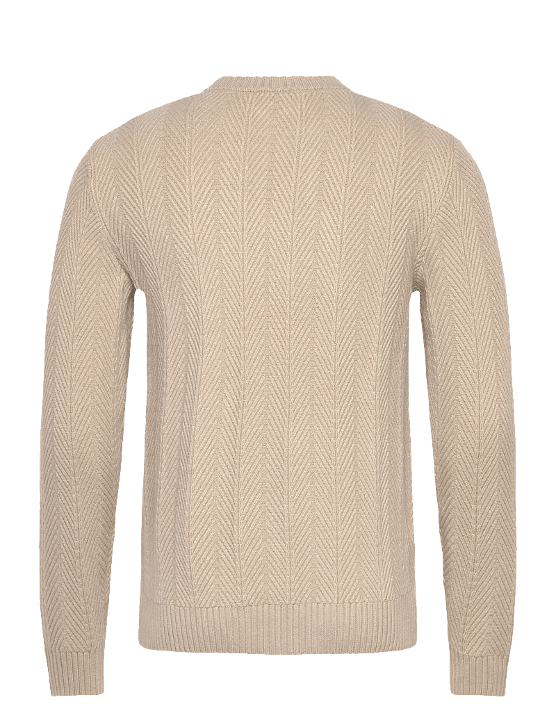 Mango - Herringbone structured sweater - rundhalsad - light beige - 2