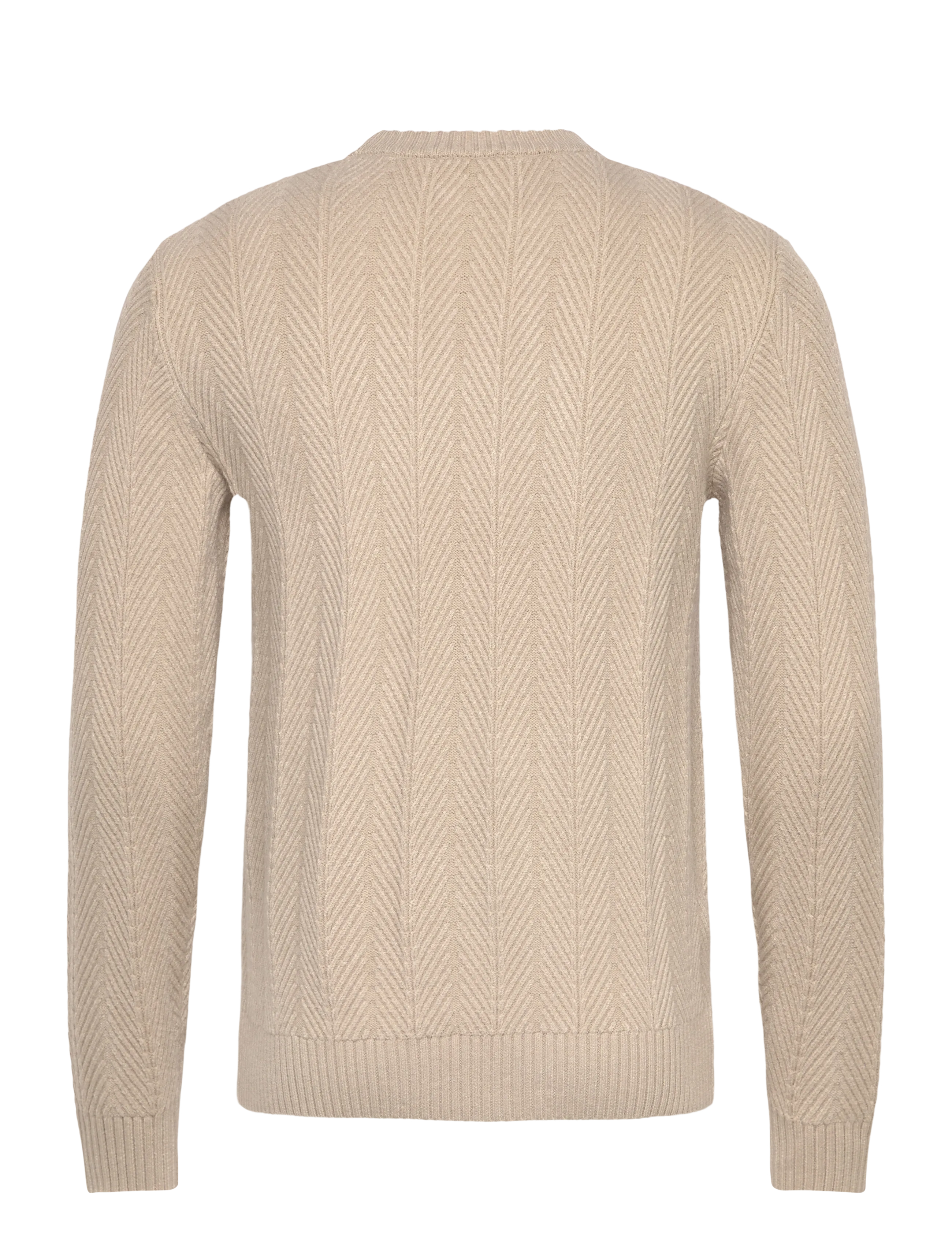 Mango - Herringbone structured sweater - rundhals - light beige - 2