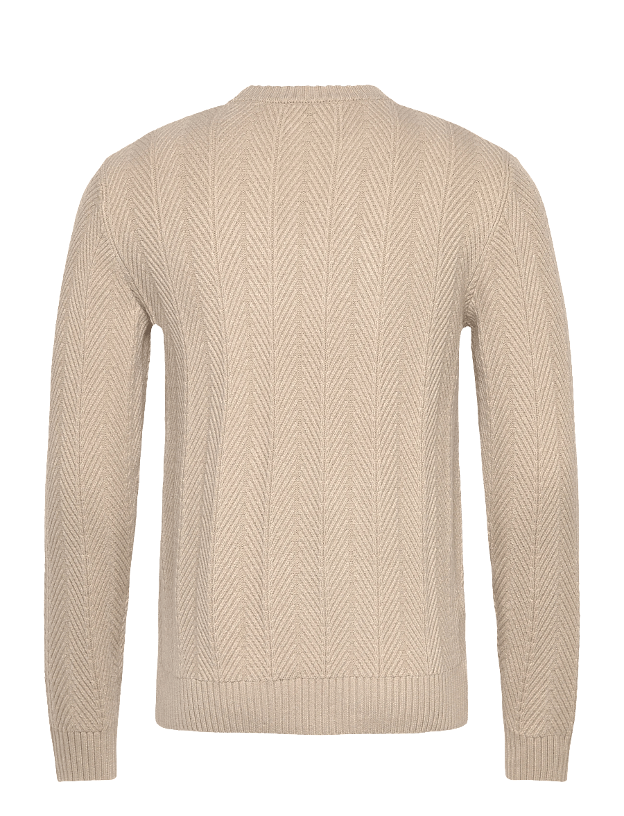 Mango - Herringbone structured sweater - rund hals - light beige - 2