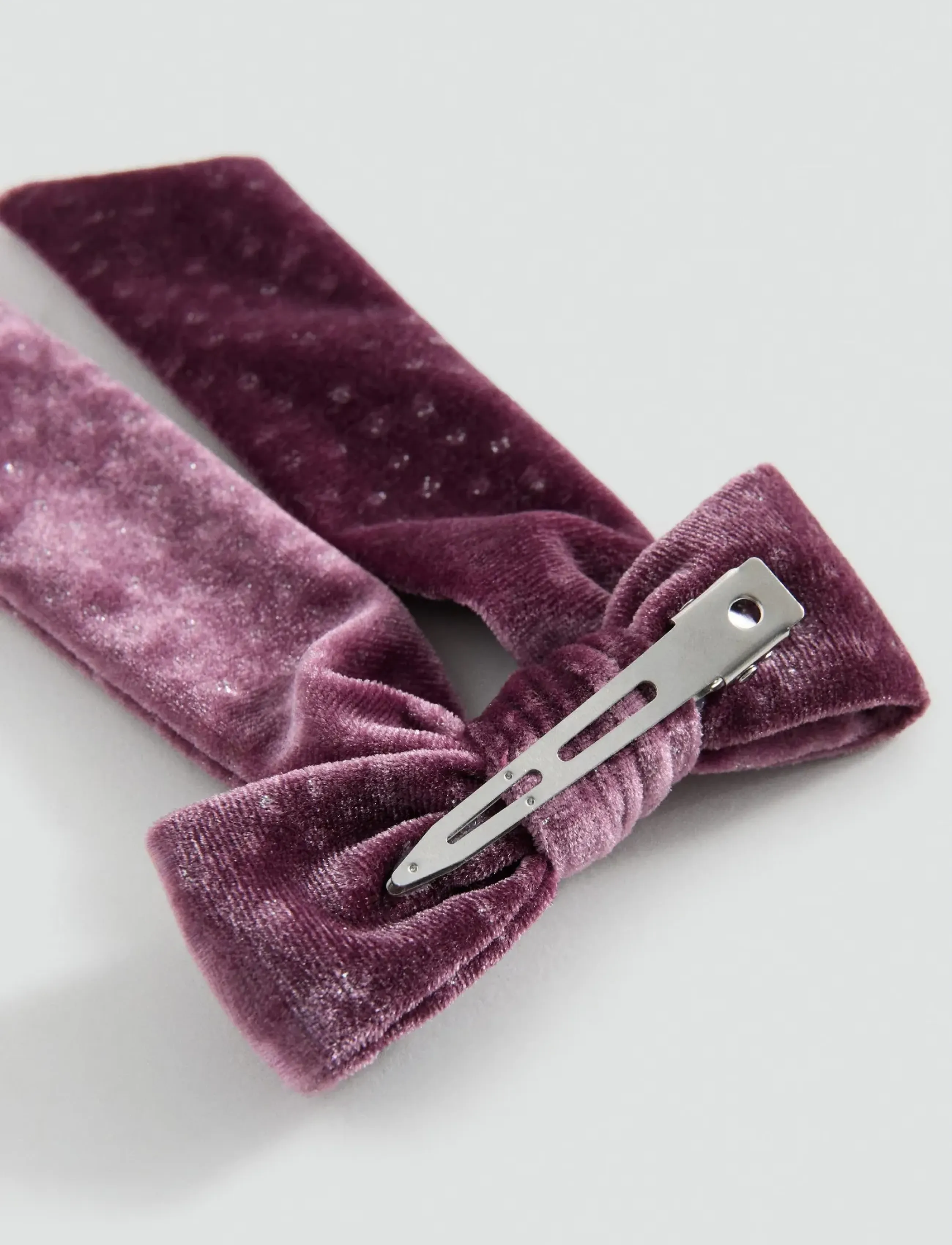 Mango Velvet bow hairclip - Accessoires - PINK / purple