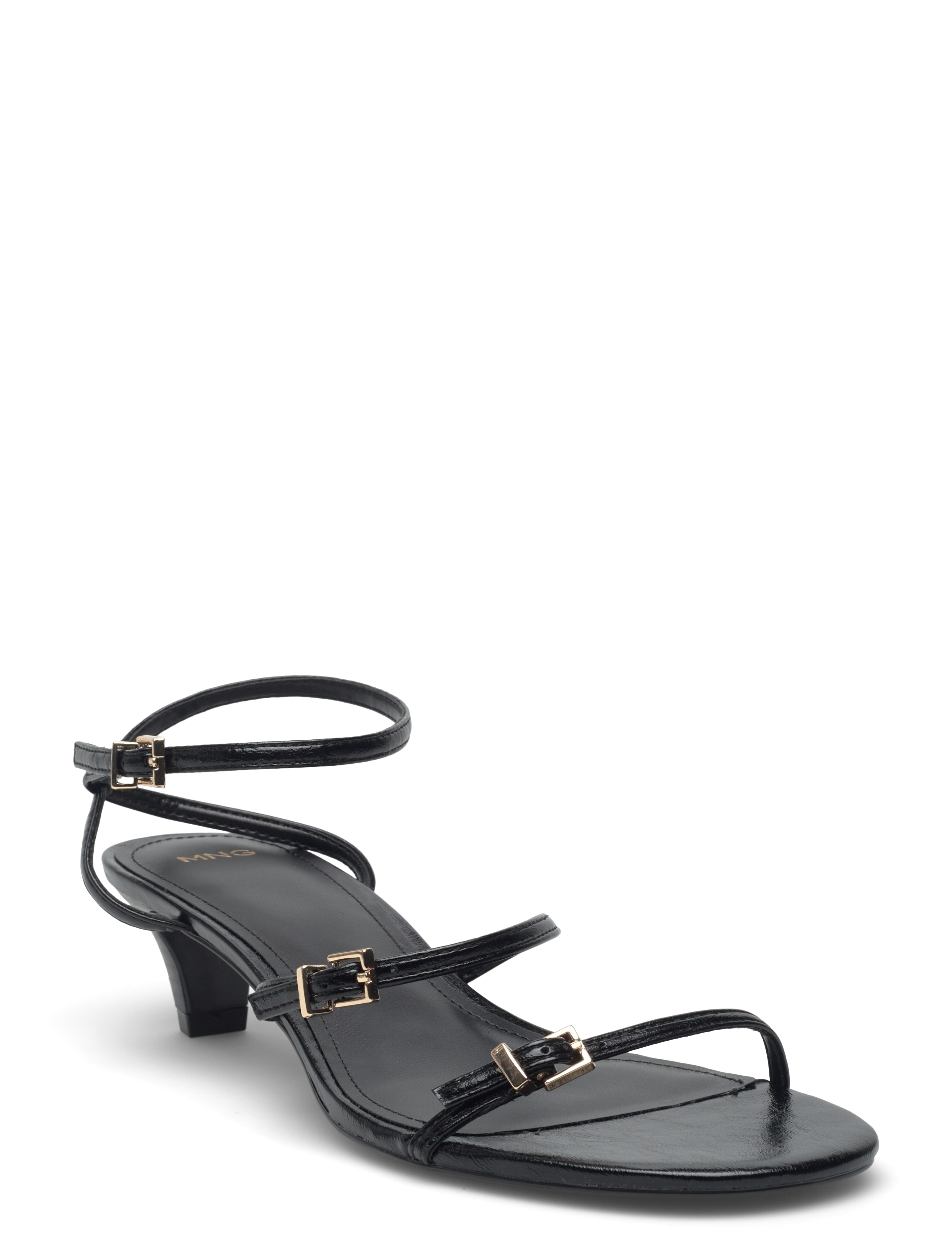MANGO Kitten-Heel Sandalen With Buckle Schwarz - 40 - Damen