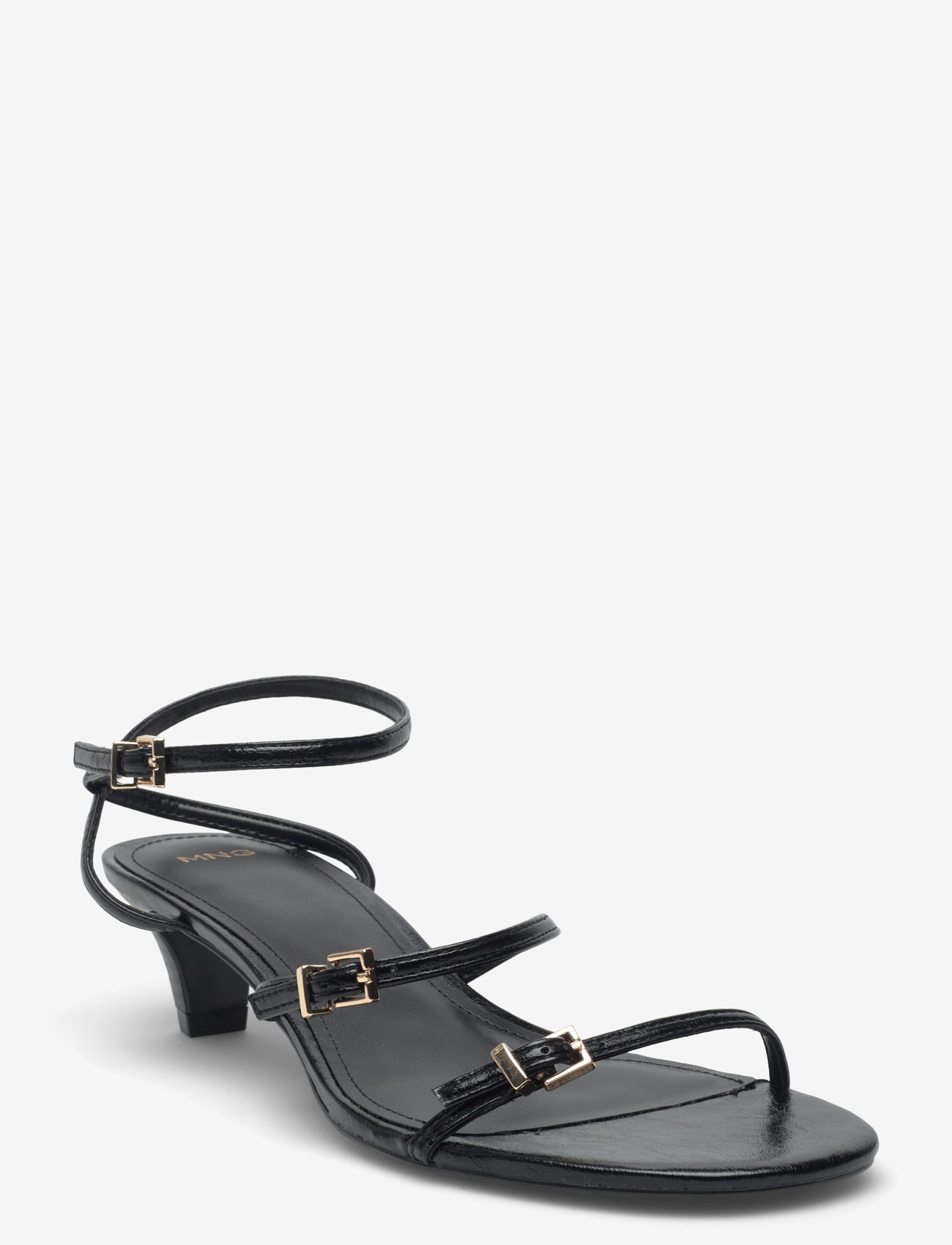 Mango - Kitten-heel sandals with buckle - sandaler med hæl - black - 1