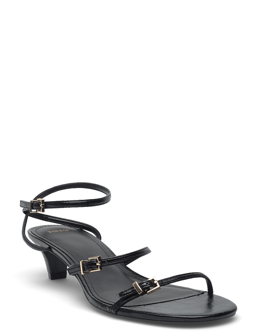 Mango - Kitten-heel sandals with buckle - sandaler med hæl - black - 1
