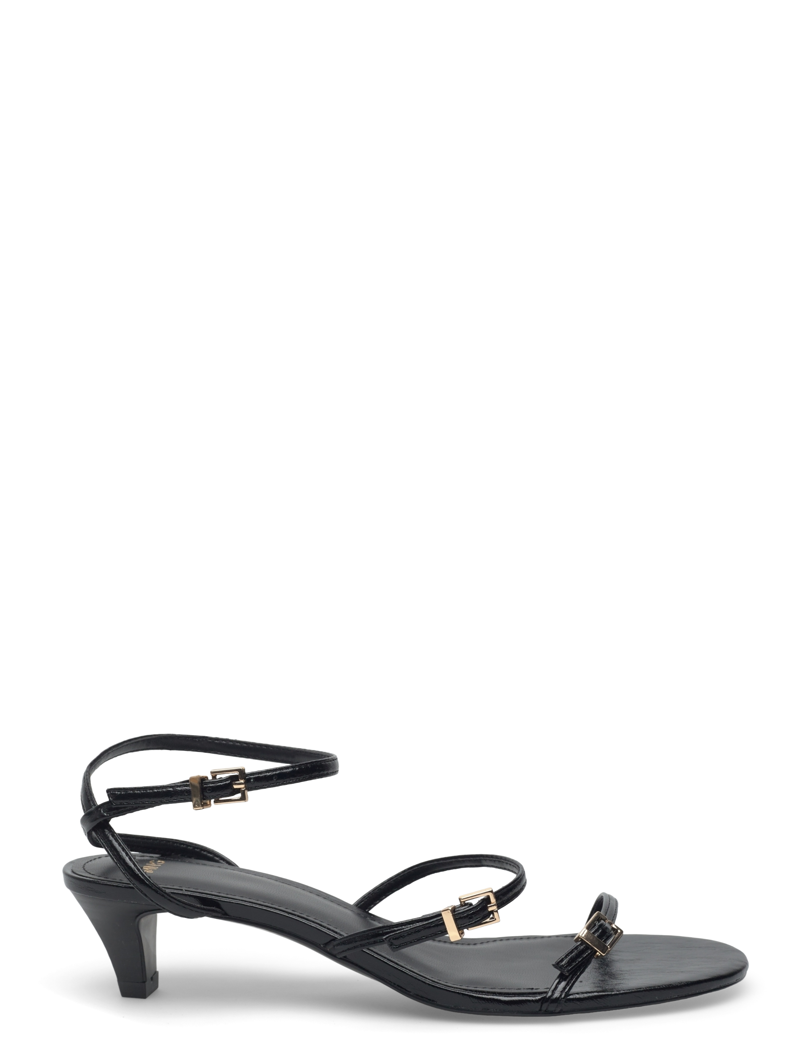 Mango - Kitten-heel sandals with buckle - black - 2