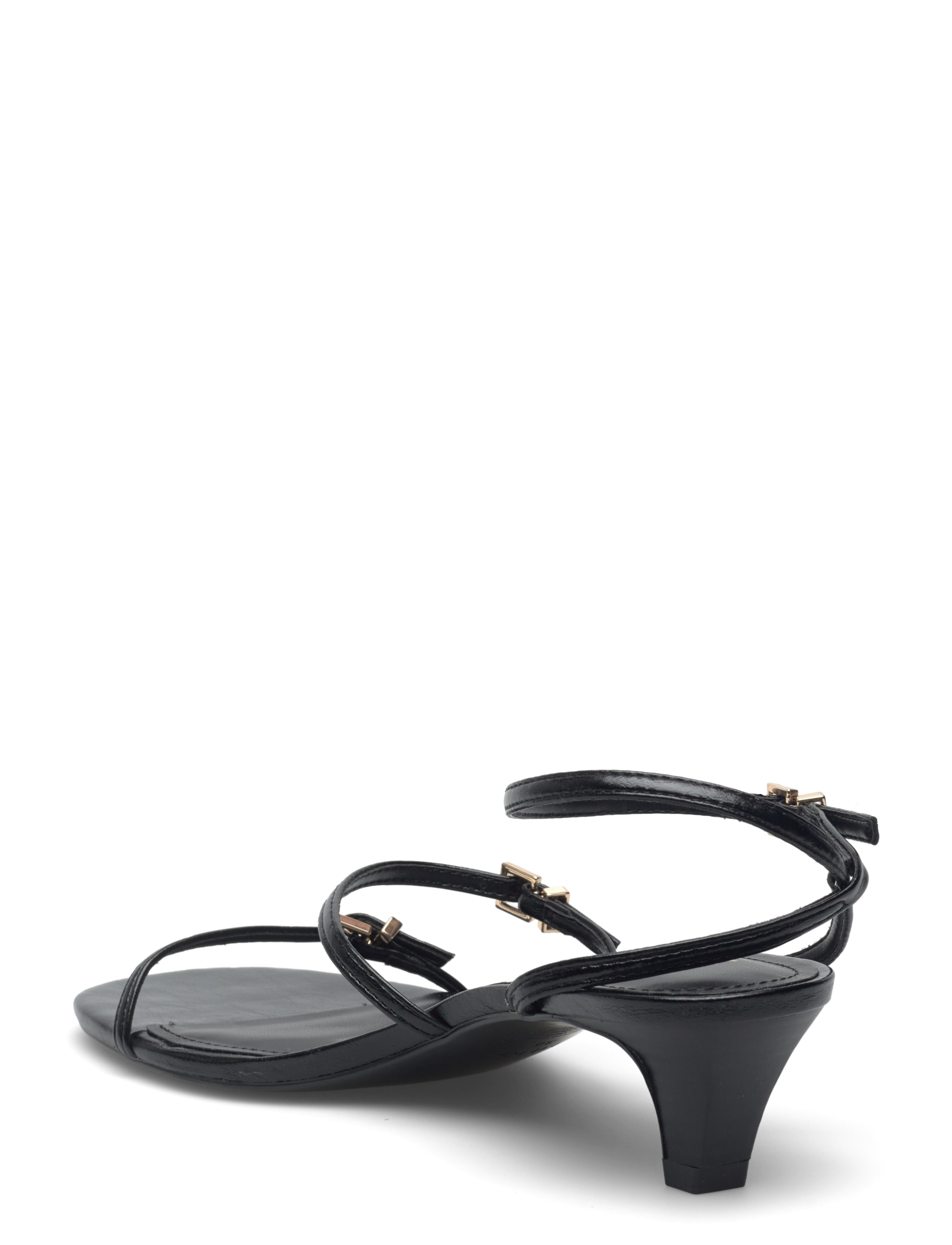 Mango - Kitten-heel sandals with buckle - black - 3
