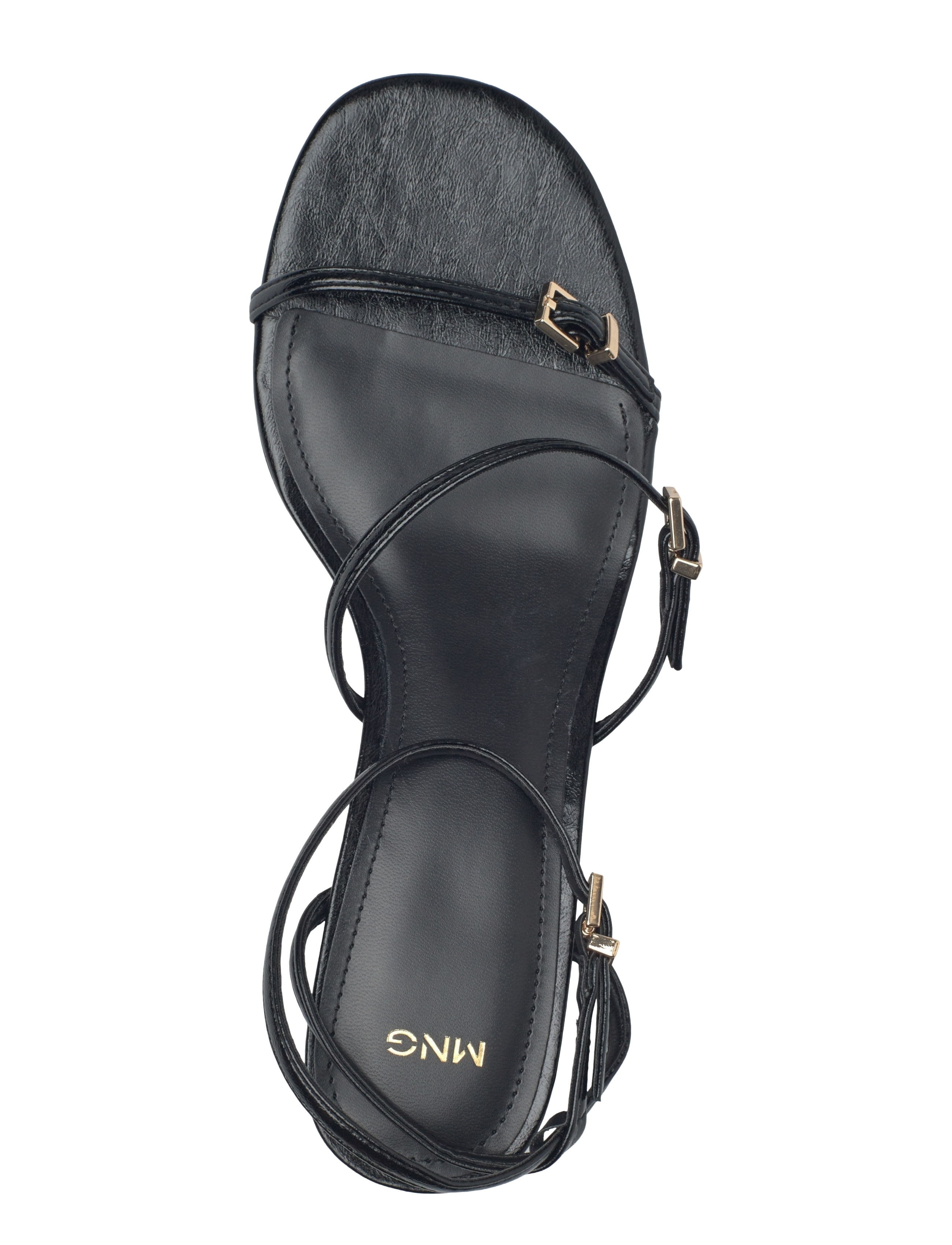 Mango - Kitten-heel sandals with buckle - black - 4