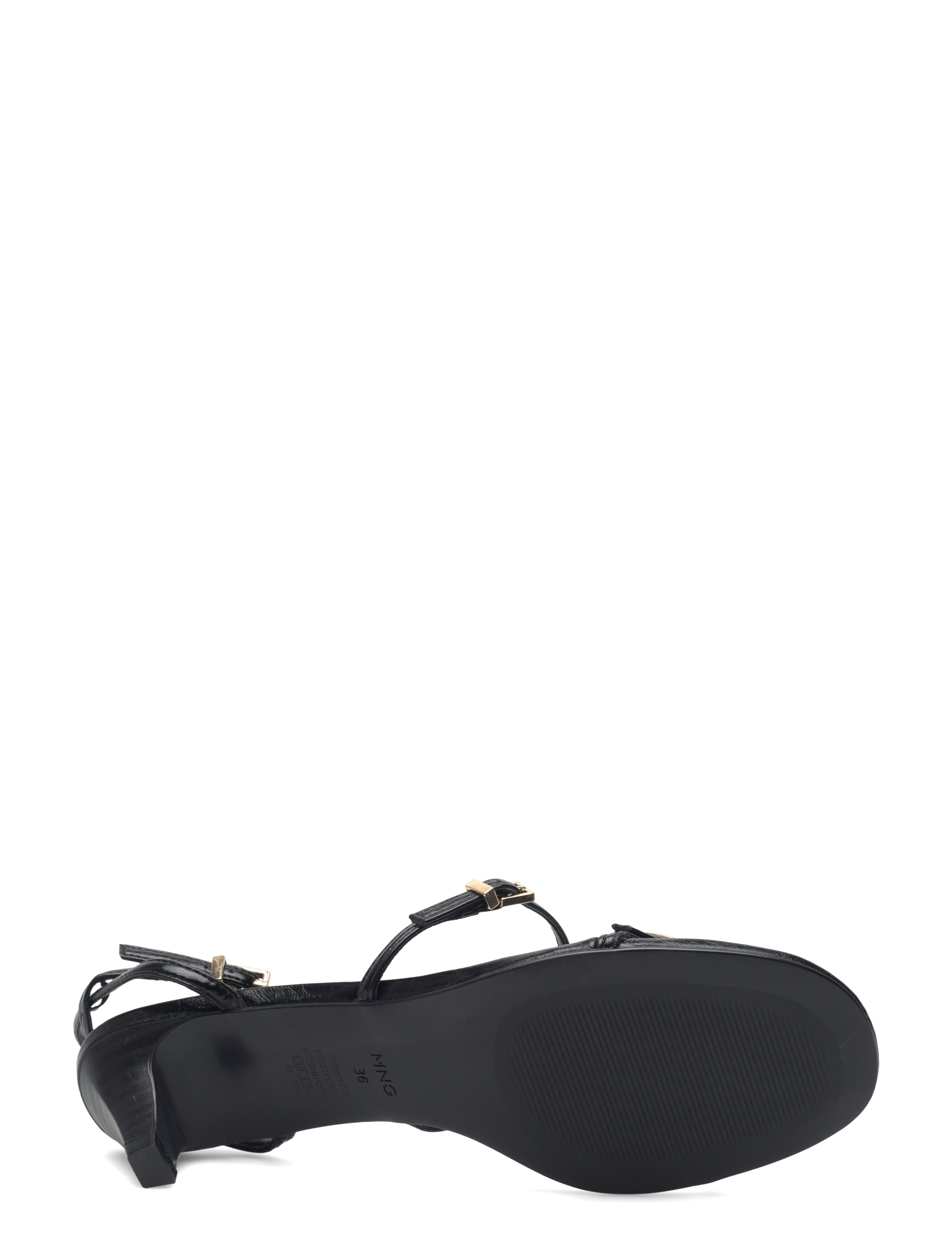 Mango - Kitten-heel sandals with buckle - black - 5