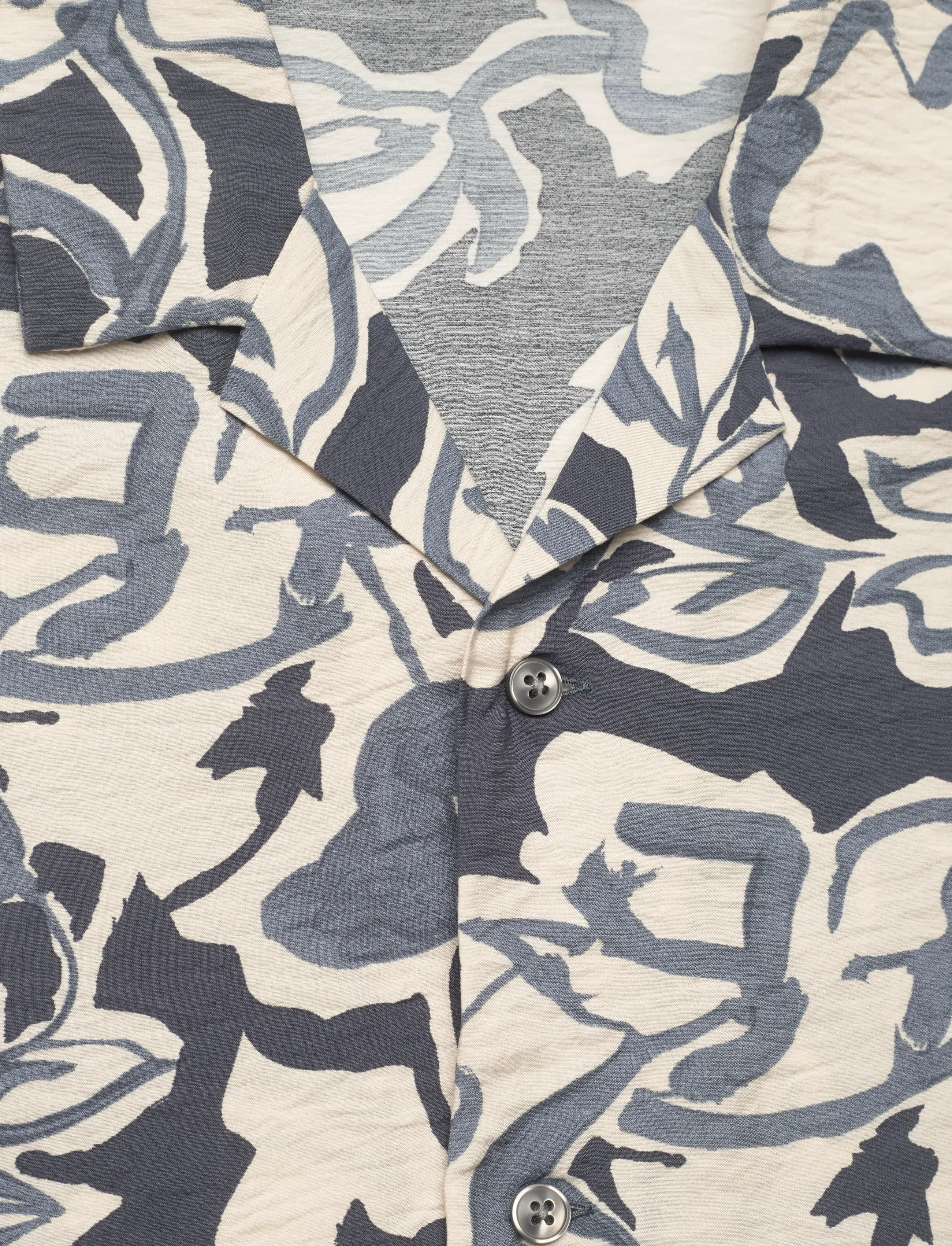 Mango - Creased-effect floral shirt - kortærmede skjorter - navy - 4