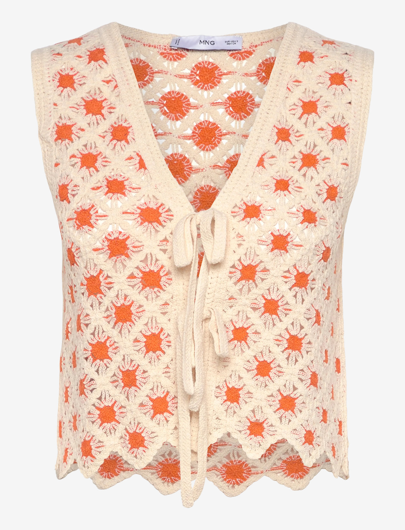 Mango - Crochet top with ties - die niedrigsten preise - orange - 0