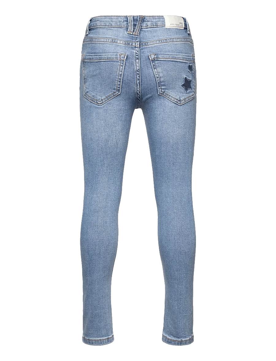 Mango - Star-embroidered skinny jeans - skinny jeans - open blue - 1