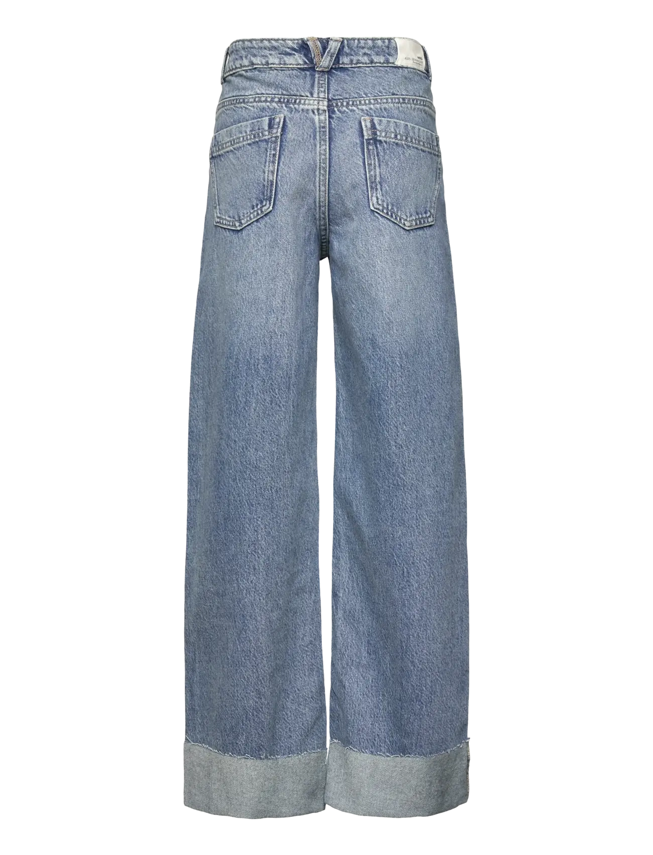 Mango - Wide leg jeans with turned-up hem - brede jeans - open blue - 1