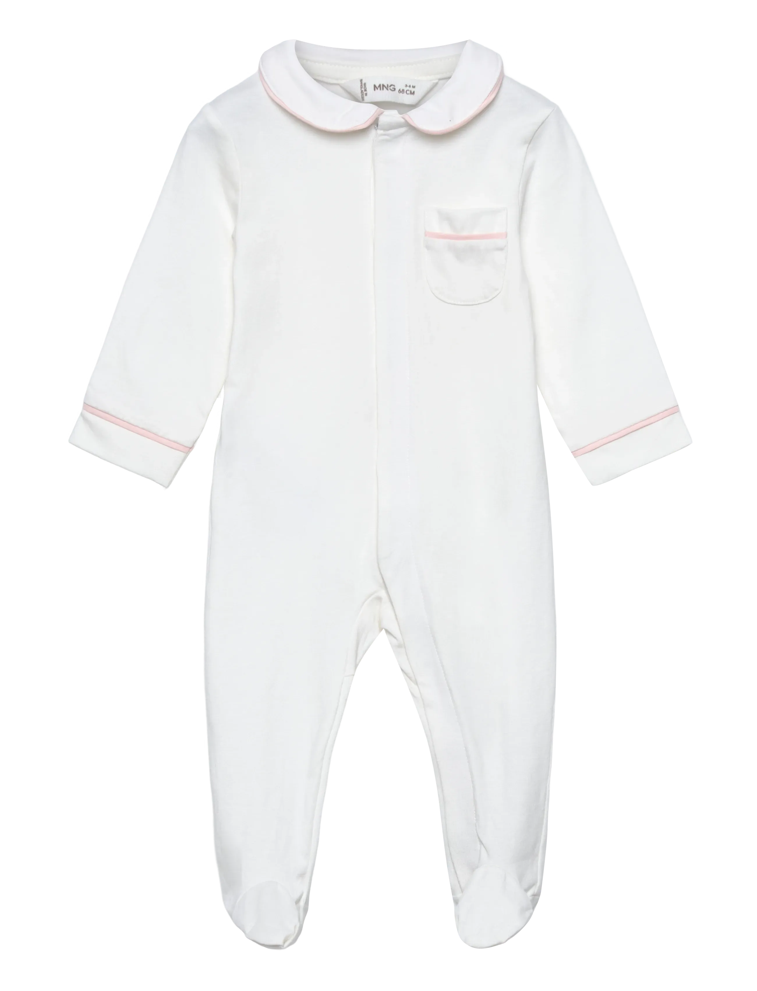 Baby-neck pyjamas with pocket - PINK