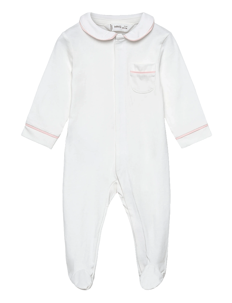 Mango - Baby-neck pyjamas with pocket - langærmede heldragter - pink - 0