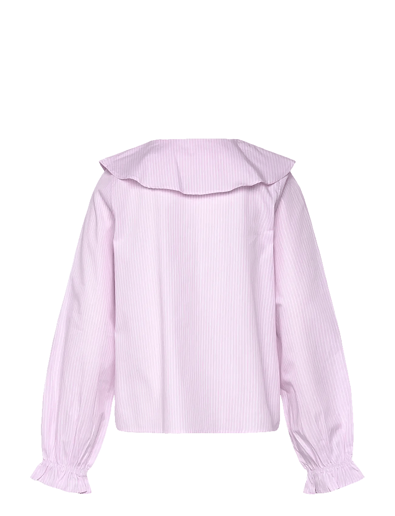 Mango - Shirt with ruffle detail - langärmlige hemden - pink - 1