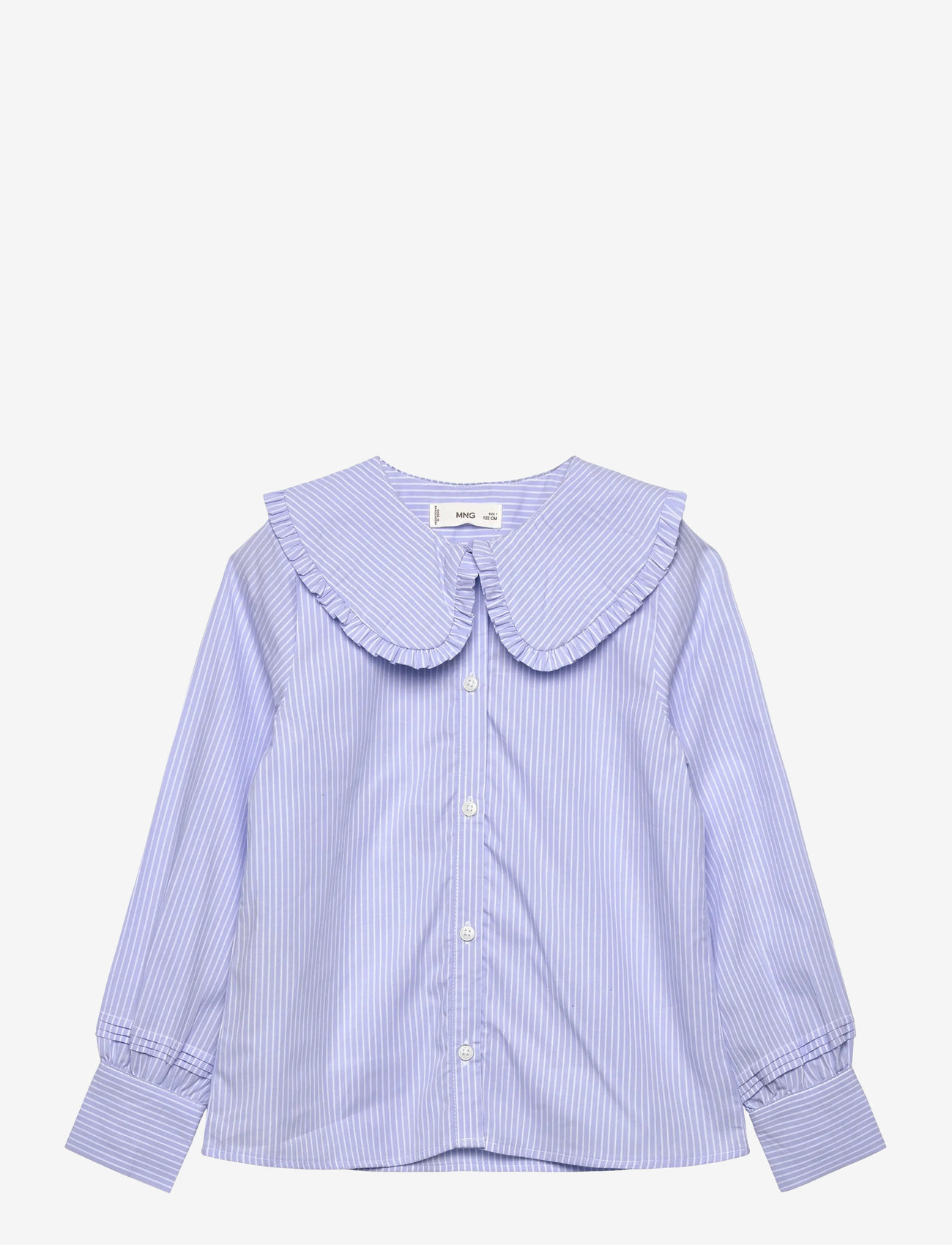 Mango - Double baby-collar shirt - langärmlige hemden - medium blue - 1