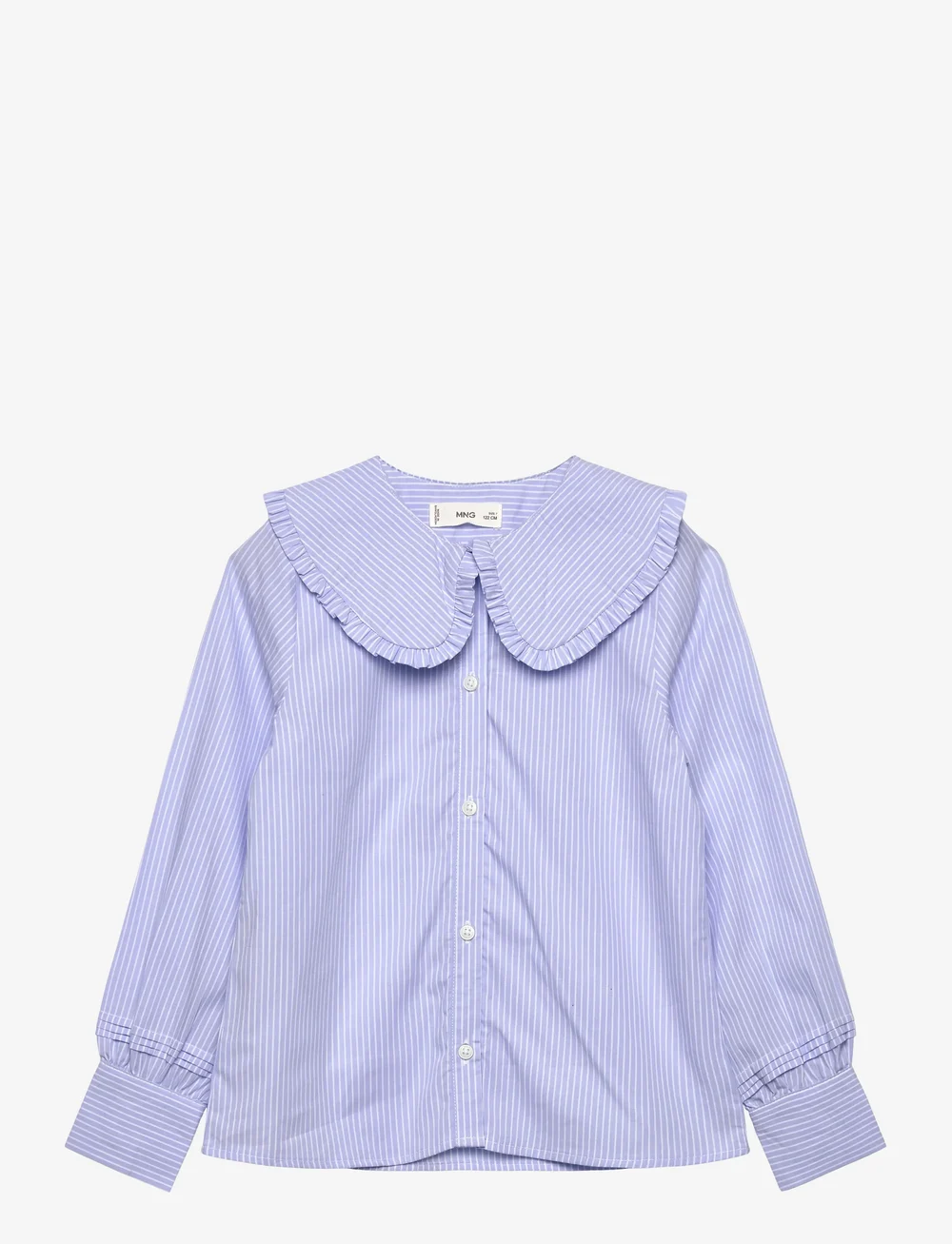 Mango - Double baby-collar shirt - langärmlige hemden - medium blue - 1