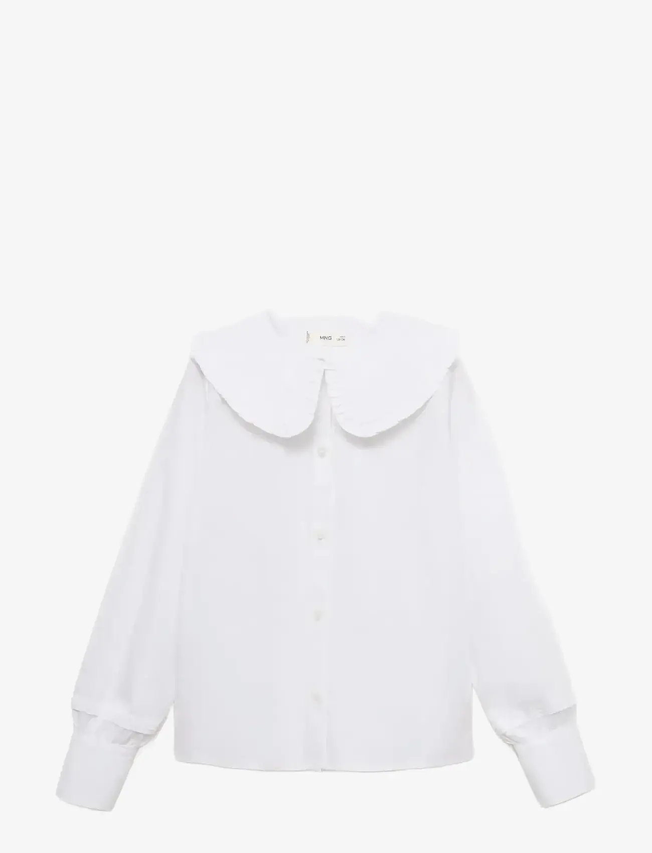 Mango - Double baby-collar shirt - långärmade skjortor - white - 0