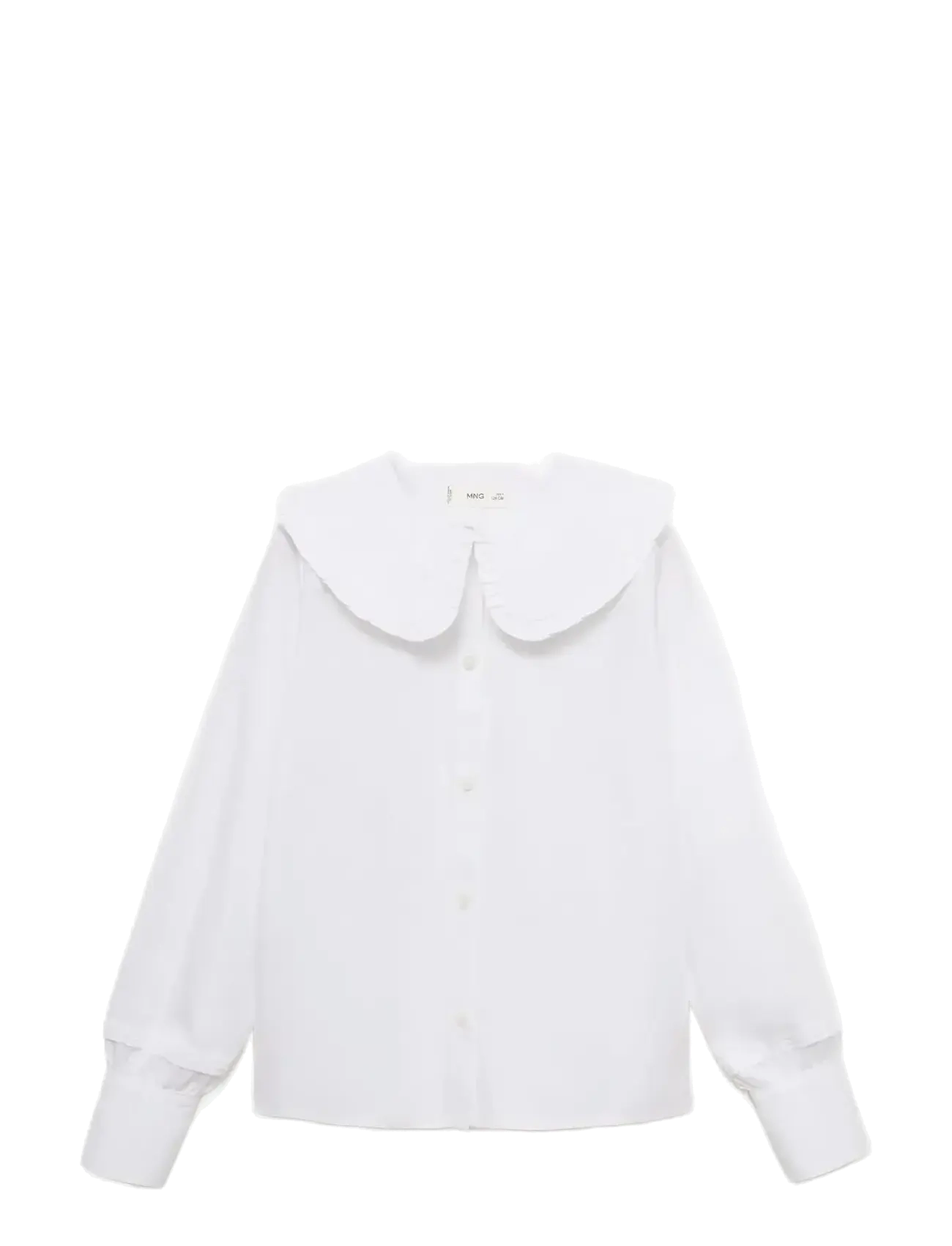 Mango Double baby-collar shirt - App deal - WHITE / white