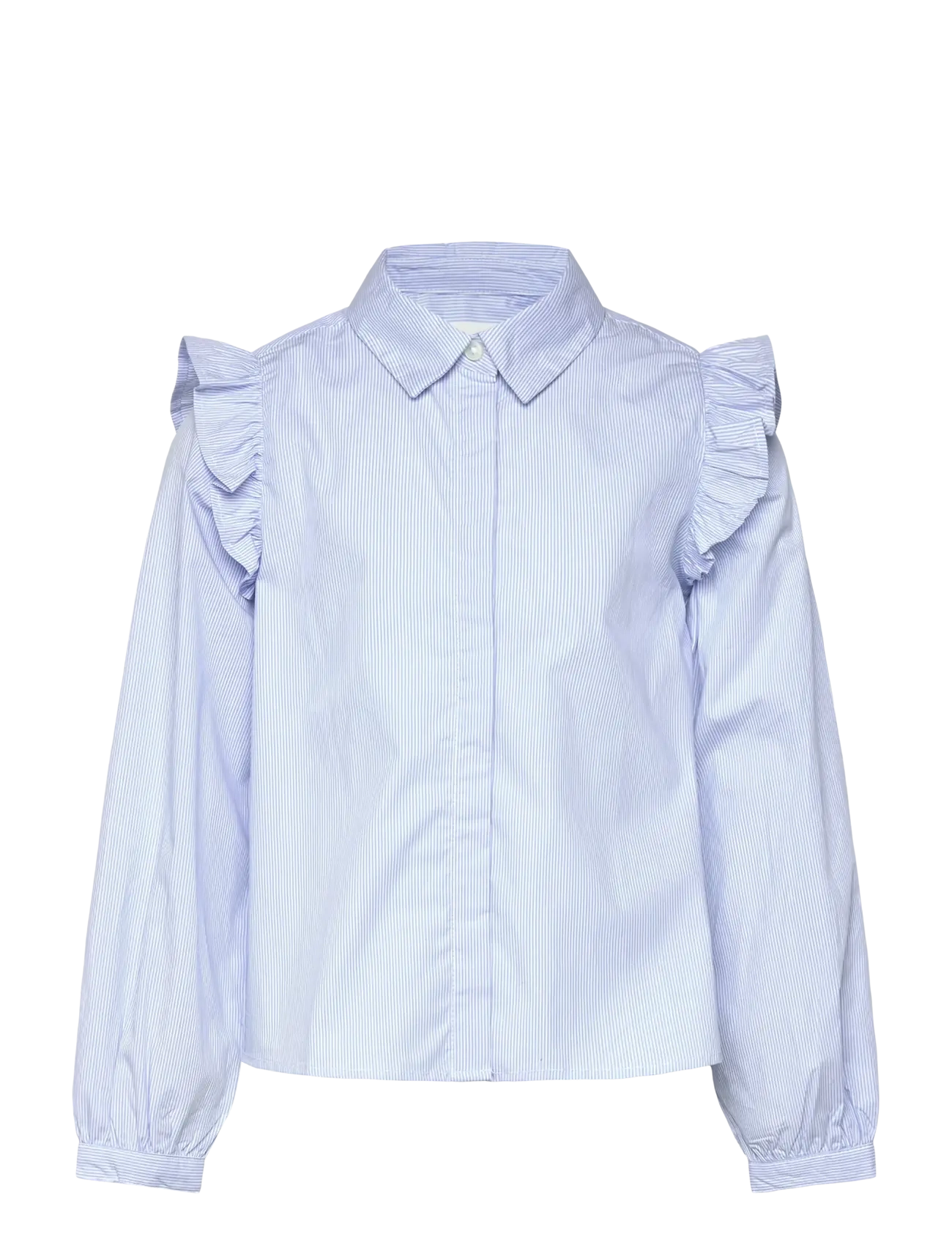 Mango Shirt with ruffle detail - Skjorter - MEDIUM BLUE / blue