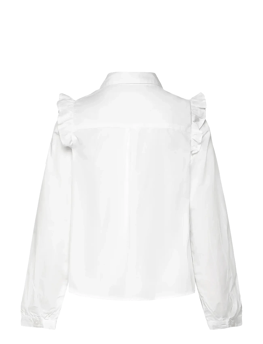 Mango - Shirt with ruffle detail - langærmede skjorter - white - 2