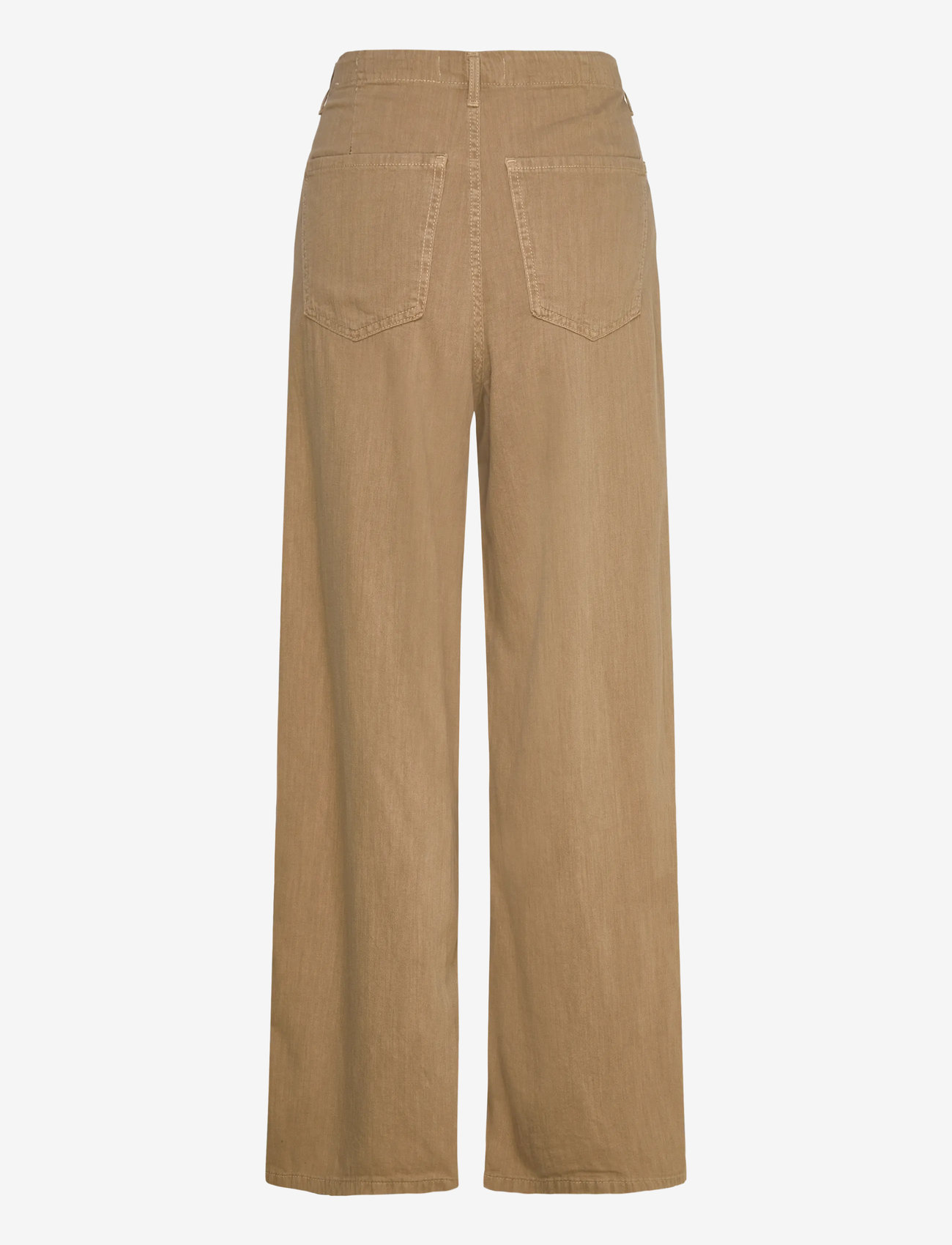 Mango - Wide-leg denim trousers with belt - laveste priser - lt pastel brown - 1