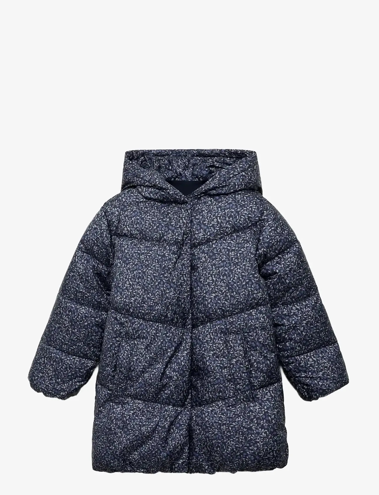 Mango - Floral-print coat - overtøj - dark blue - 0