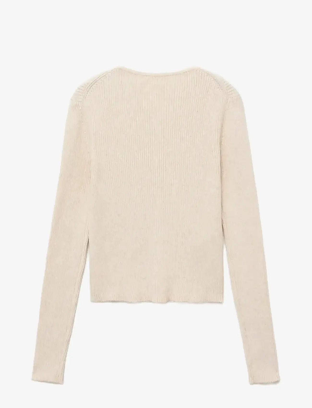 Mango - Ribbed sweater with buttons - pullover - light beige - 1