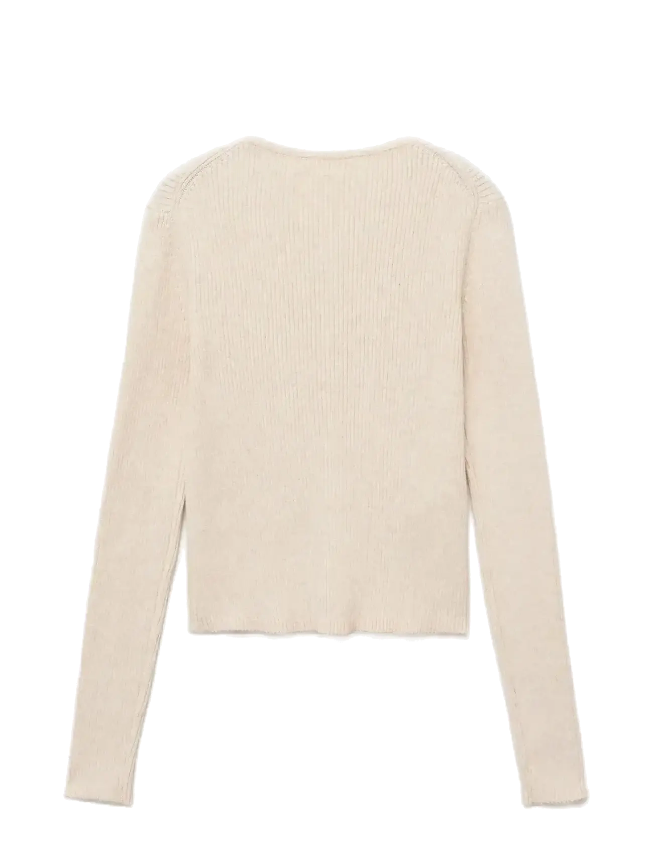 Mango - Ribbed sweater with buttons - light beige - 1