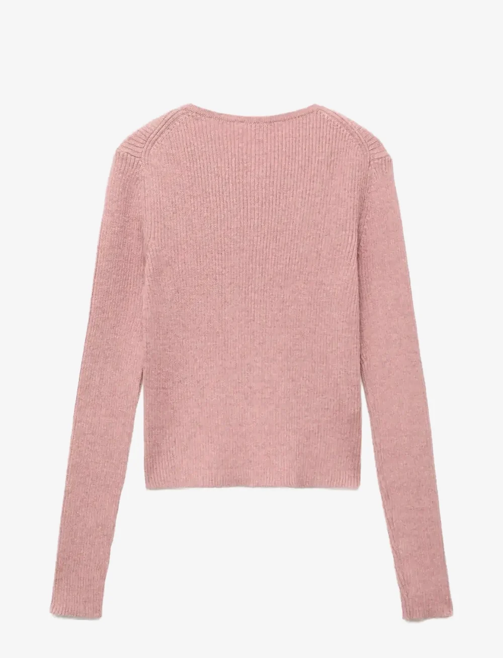 Mango - Ribbed sweater with buttons - stickade tröjor - pink - 1