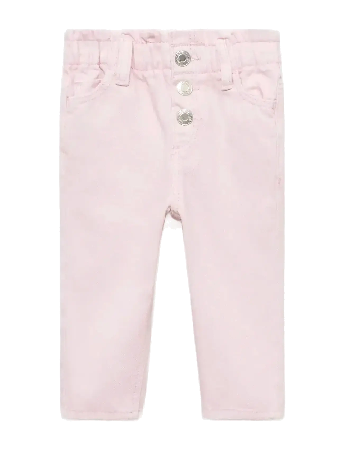 Mango Paper bag jeans with buttons - Teksad - PINK / pink/rose