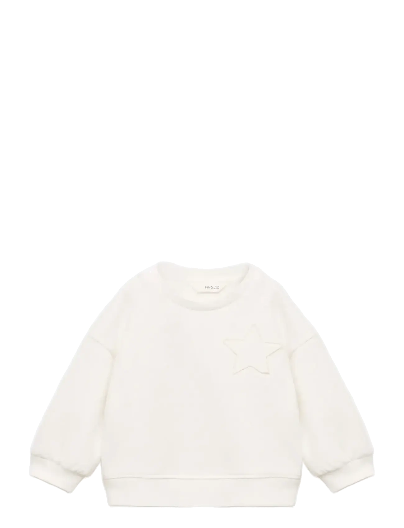 Sweatshirt with embroidered star - NATURAL WHITE