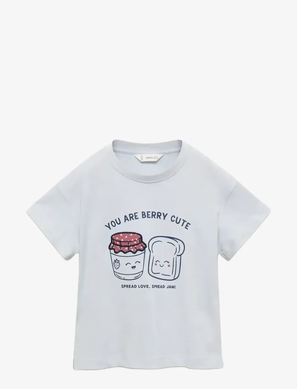 Mango - Embossed detail printed t-shirt - kortærmede t-shirts - lt-pastel blue - 0