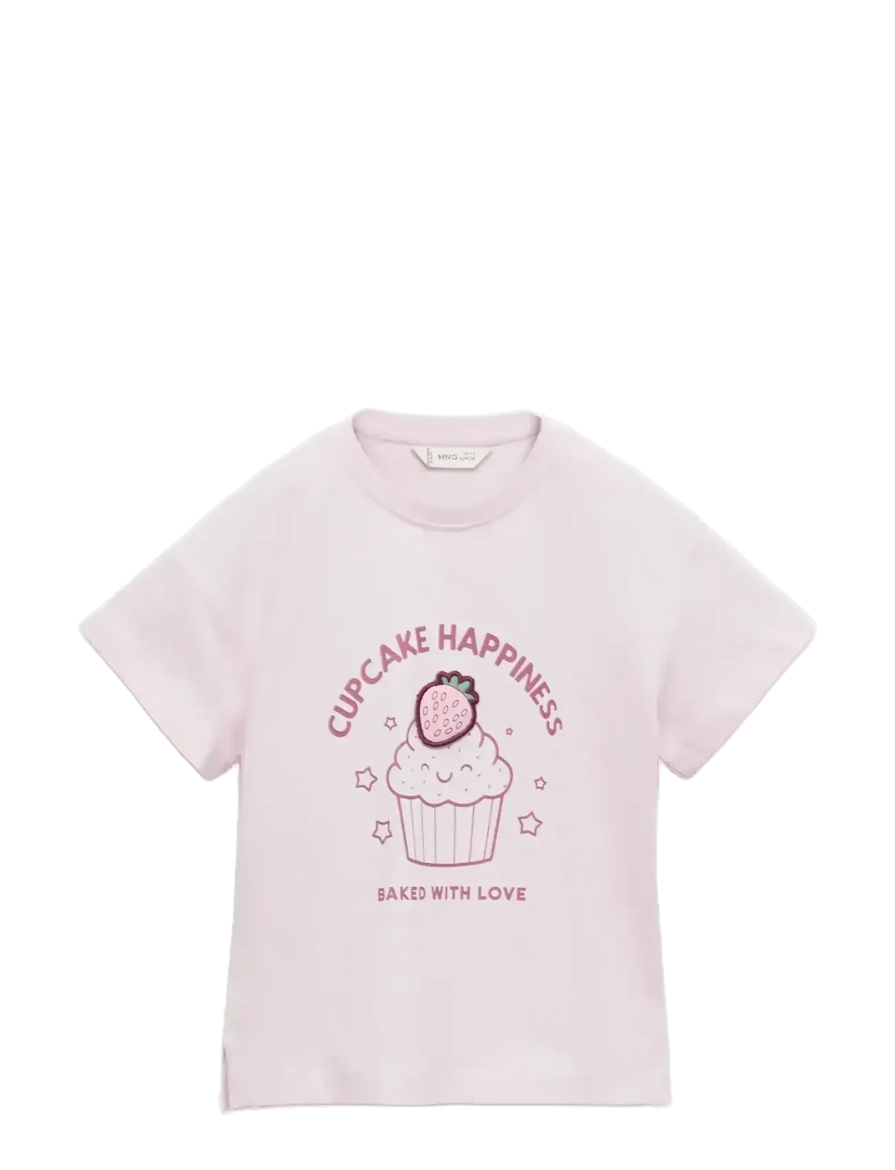 MANGO Embossed Detail Printed T-Shirt Pink - 18-24M - Kinder