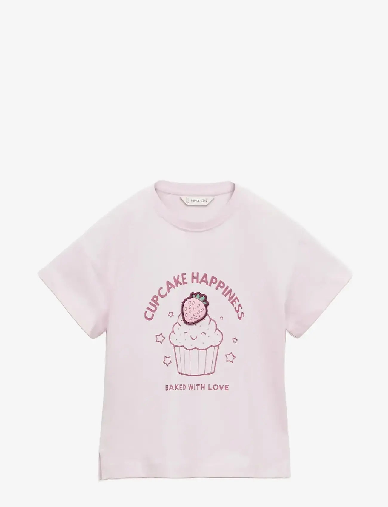 Mango - Embossed detail printed t-shirt - kortærmede t-shirts - lt-pastel purple - 1