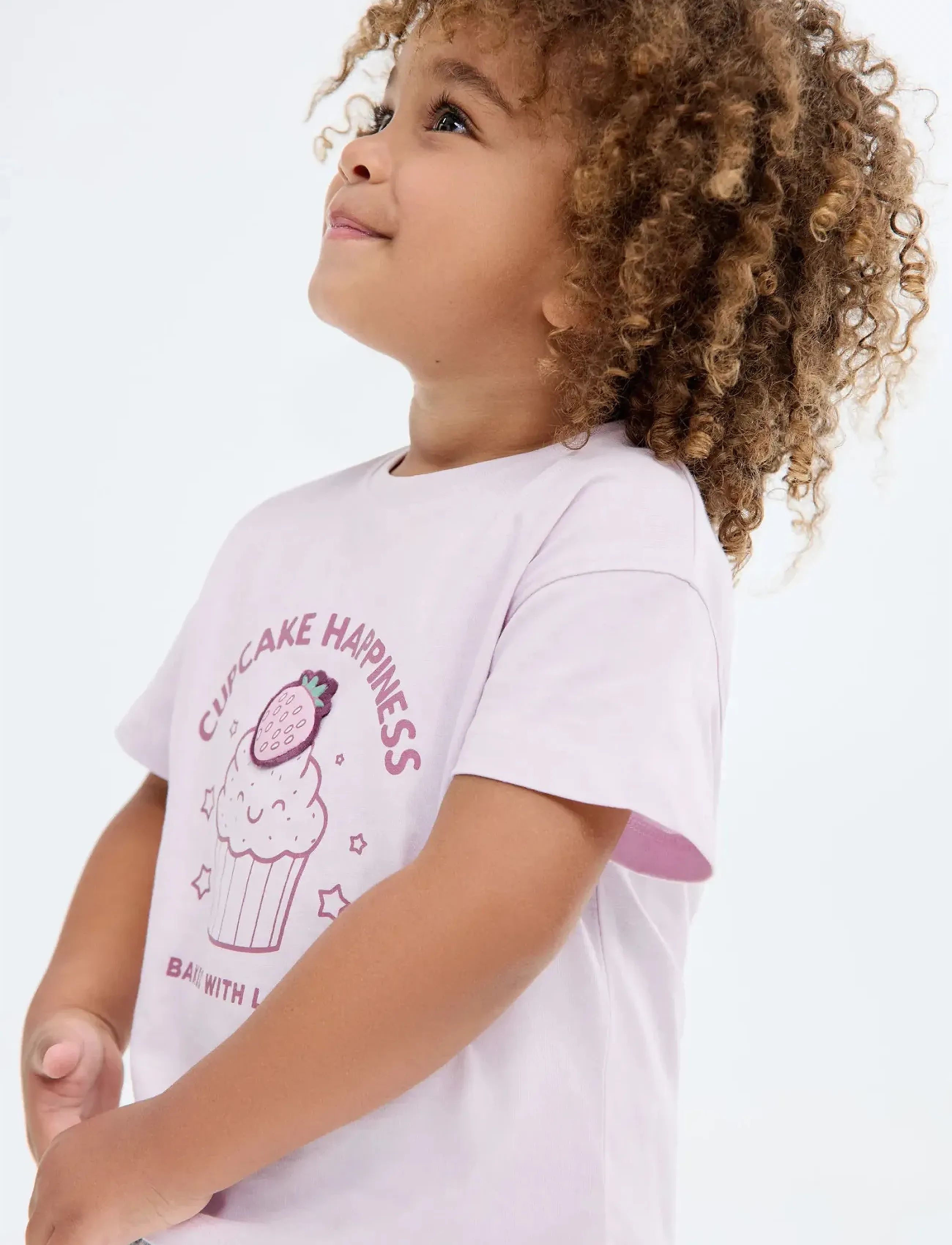 Mango Embossed detail printed t-shirt - Kurzärmelige - LT-PASTEL PURPLE / pink/rose