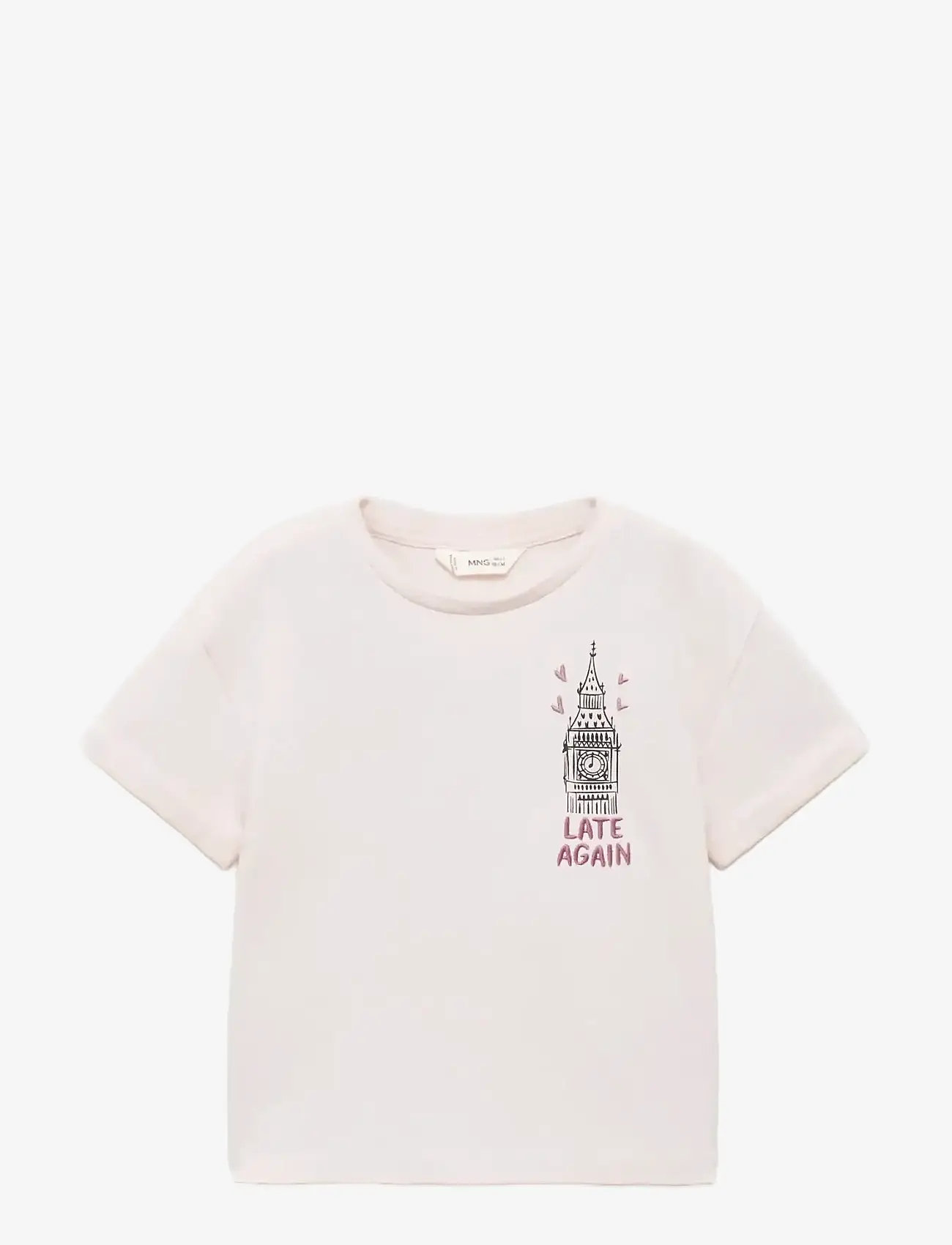 Mango - Printed cotton-blend t-shirt - short-sleeved t-shirts - pink - 0