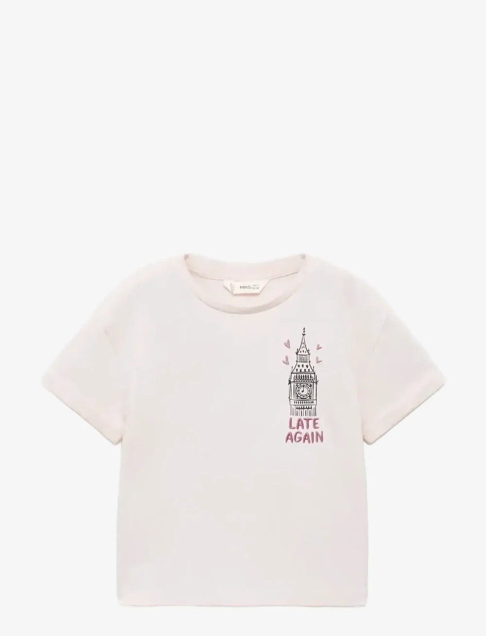 Mango - Printed cotton-blend t-shirt - kurzärmelige - pink - 0